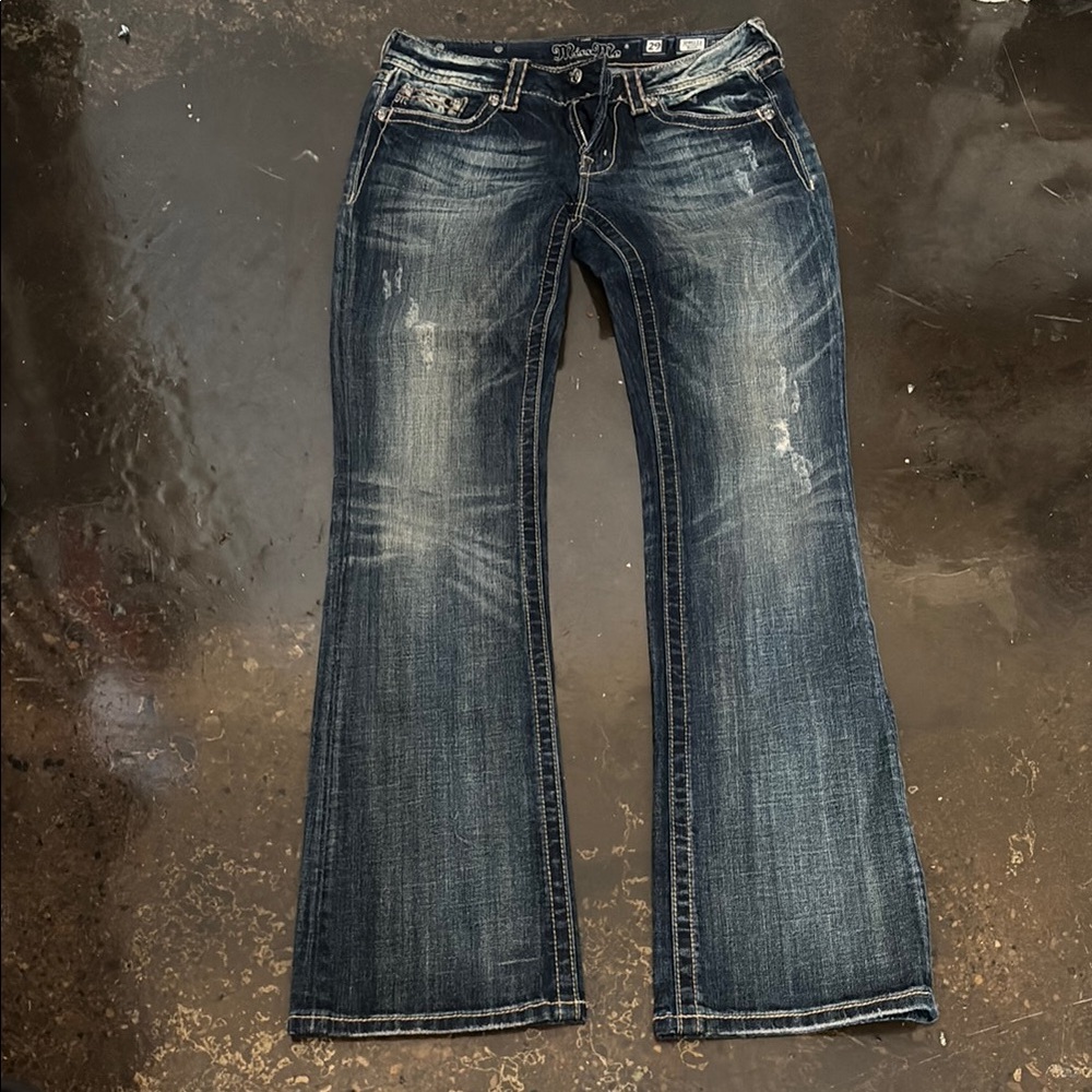 Miss Me Dark Blue Flare Jeans gorgeous and beautiful stitching
